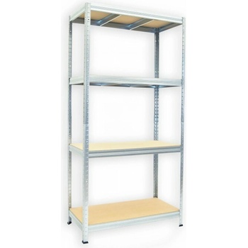 Biedrax Kovový regál 35 x 90 x 180 cm, pozinkovaný - 4 police MDF