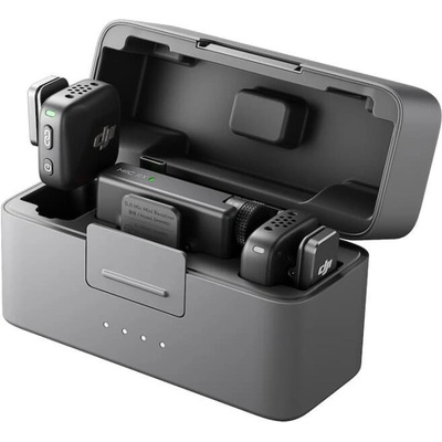 КОМПЛЕКТ БЕЗЖИЧНИ МИКРОФОНИ dji mic mini (2 ПРЕДАВАТЕЛЯ, 1 ПРИЕМНИК, ЗАРЯДНО УСТРОЙСТВО, iphone/android/КАМЕРА)