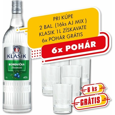Klasik Borovička 40% 1 l (čistá fľaša)