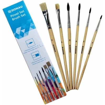 Donau Sada štětců různých velikostí - přírodní dřevo, 6 ks – Zboží Mobilmania