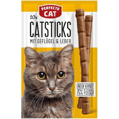 PERFECTO Cat Sticks - 10 броя саламени пръчици за котки с пиле и дроб, 50гр