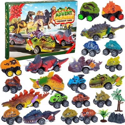SUPVOX Adventný kalendár s dinosaurami a monster truckmi 2026, 24 dní odpočítavania pre deti