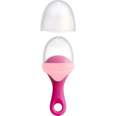 BOON Силиконова дъвкалка с отвори за хранене Boon - Pulp, pink (B11415)