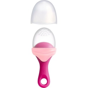 BOON Силиконова дъвкалка с отвори за хранене Boon - Pulp, pink (B11415) - baby