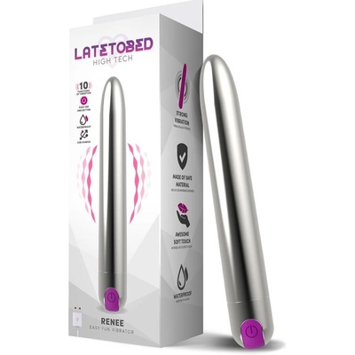 LateToBed Renee Vibe 10 Vibrating Functions 18,5 cm Silver