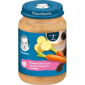Nestle Ястие Nestlé Gerber - Свинско със зеленчуци и сливи, 190 g (12569525) - ozone