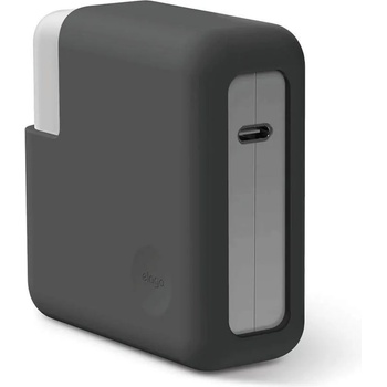 elago MacBook Charger Cover - силиконов калъф за MagSafe 2 60W и Apple USB-C 61W захранвания (тъмносив)