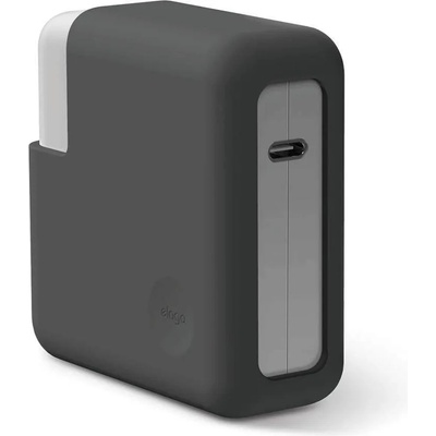 elago MacBook Charger Cover - силиконов калъф за MagSafe 2 60W и Apple USB-C 61W захранвания (тъмносив)