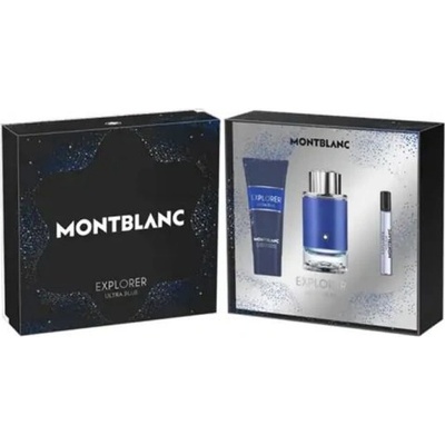 Mont Blanc Explorer Ultra Blue - Подаръчен комплект за мъже 100мл парфюм EDP + 7.5мл парфюм EDP + 100 мл душ гел