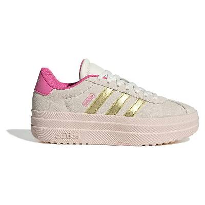 Юношески маратонки Adidas VL Court Bold Junior Trainers - White (Off White / Gold Met / Pink Fusion)
