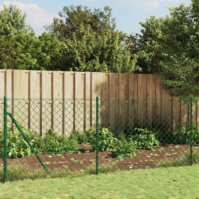 vidaXL Drátěné pletivo s přírubami zelené 0,8 x 25 m