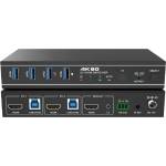EVOCONNECT KVM суич 2x1, HDMI 4K@60, 18Gbps, HDCP2.3, HDR/HDR10/HDR10+/Dolby Vision, с RS232 и дистанционно (2portKVMswitch4K60)