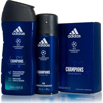 Adidas UEFA Champions League Edition EDT 100 ml + sprchový gel 250 ml + deospray 150 ml dárková sada