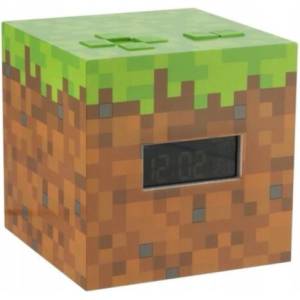 Paladone Minecraft будилник - Grass Block, Лицензиран, 11 см (4, 33"), LED светлина, USB, Цифров будилник (PP6733MCF) Будилник