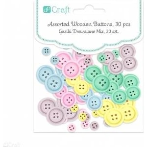 Dalprint Wooden pastel buttons 30pcs