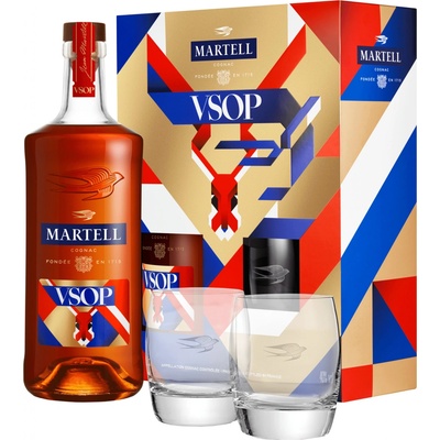 Martell VSOP 40% 0.7 l (dárkové balení s 2 sklenicemi)