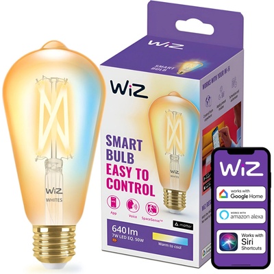 WiZ LED Stmievateľná žiarovka VINTAGE ST64 E27/7W/230V 2000-5000K CRI 90 Wi-Fi WiZ WI0022