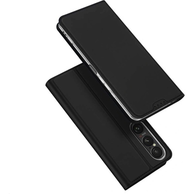 Sony DUX DUCIS Кожен калъф със стойка и отделение за карта за Sony Xperia 1 VII | Протектор в комплекта | Черен и Син