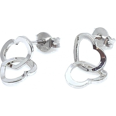 Jan Kos jewellery stříbrné náušnice srdce 12119082