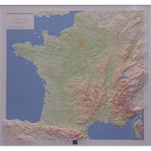 IGN nástěnná mapa France (Francie) reliéfní 102x92 cm