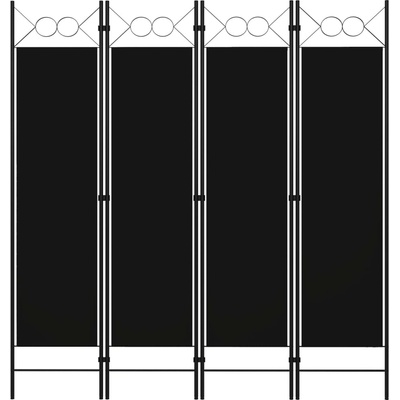 vidaXL so 4 panelmi čierny 160x180 cm