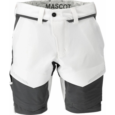 MASCOT ULTIMATE STRETCH 22149-605-0689 krátke pracovné nohavice biela/kamenná sivá CUSTOMIZED, dĺžka 24cm