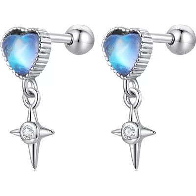 Linda's Jewelry strieborné náušnice srdce a hviezda IN418