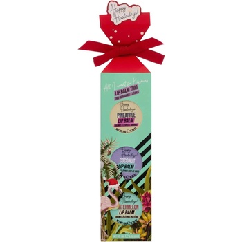 Dirty Works Подаръчен комплект с балсами за устни Happy Hooladays, 3 броя