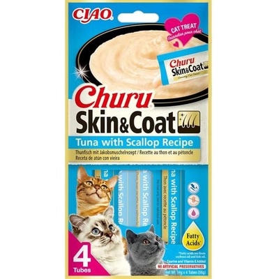 INABA FOODS EUROPE GmbH Inaba Churu Skin & Coat tuňák a hřebenatka 4 x 14 g