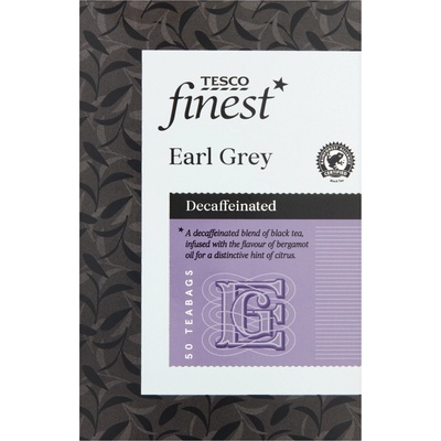 Tesco Finest Earl Grey černý čaj bez kofeinu aromatizovaný 50 sáčků 125 g