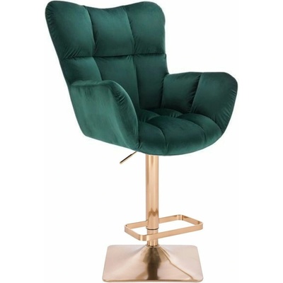LuxuryForm Design Aurora Velur na zlatej hranatej podstave zelené