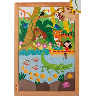 Educo В джунглата - Дървен пъзел Educo от серията "Над и под (E523374)