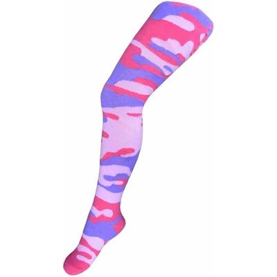 New Baby bavlnené pančucháčky s maskáčovým vzorom ružovo fialové