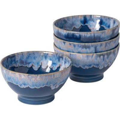 Costa Nova 4 ks modro bílých kameninových misek Latte Bowls 15 cm
