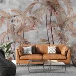 Catalog 2026 Фототапет с палми на сив фон - винтидж елегантност
