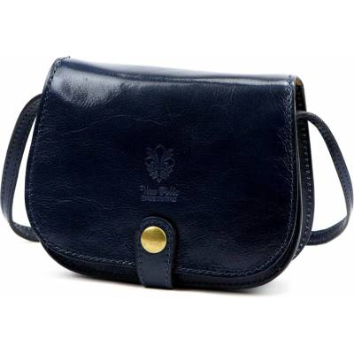 Dámska malá kožená crossbody kabelka tmavomodrá na telefón Florence ART. 882