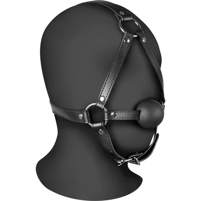 Ouch! Xtreme Head Harness with Solid Ball Gag Black