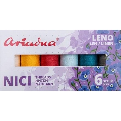 Sada lněných šicích nití Ariadna Talia (6x70m) - Leno Sky