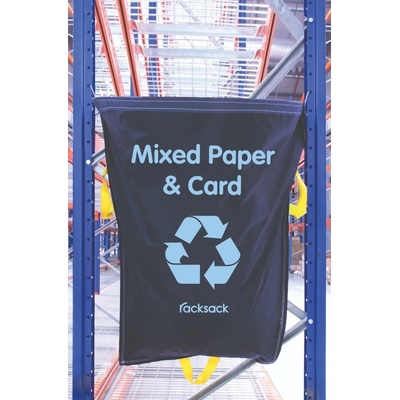 Závěsný pytel na regály pro třídění odpadu, RackSack 160 l, ''papír'' – modrá, 1000×920 mm