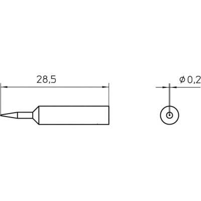 Weller XNT 1S spájkovací hrot okrúhla forma Veľkosť hrotov 0.2 mm Dĺžka hrotov 28.5 mm Obsah 1 ks