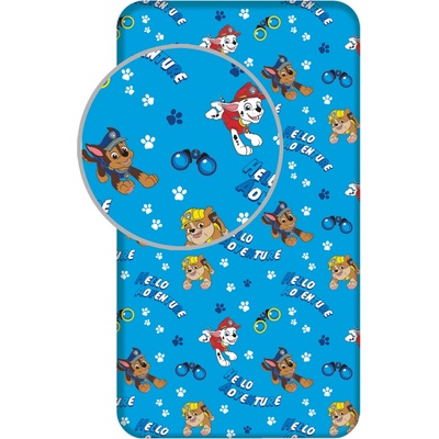 Jerry Fabrics bavlna napínací prostěradlo Tlapkové patrola Záchranáři 90x200/25