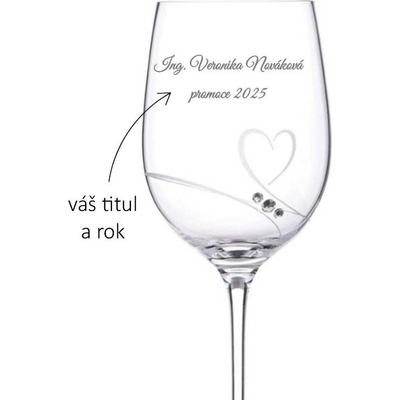 Dekorant Dárková sklenice na víno k promoci s personalizovaným gravírováním 1KS