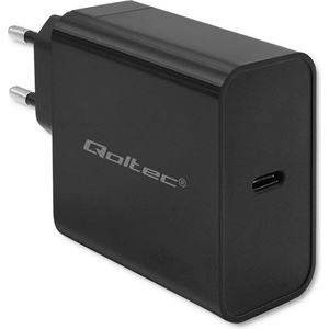 Qoltec Зарядно устройство Qoltec 52379, 1xUSB-C, 65W, черен (52379)