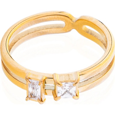 Franco Bene Dvojitý promise ring pozlacený 2964