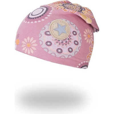 Little Angel Čepice spadlá hřejivá starorůžová vzor