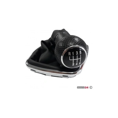 Paolo Топка за скоростен лост с маншон съвместима с VW Golf / Bora с 6 скорости - черен конец