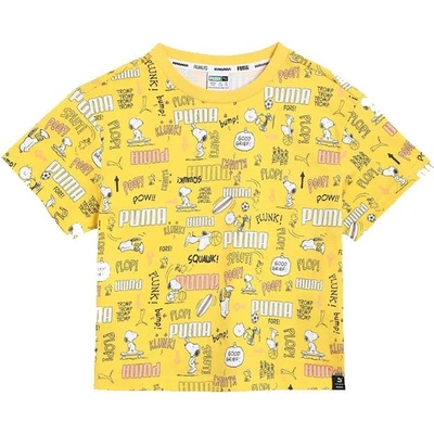 PUMA x PEANUTS Printed Kid's T-shirt Yellow - 128