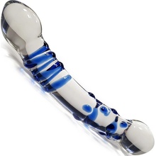 Sensual Dildo sklenené 13 cm modrá