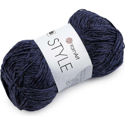 Bavlněná pletací příze Style s viskozovým vláknem 50 g Varianta: 14 (670) modrá tmavá, Balení: 1 ks 61631/160039/286300