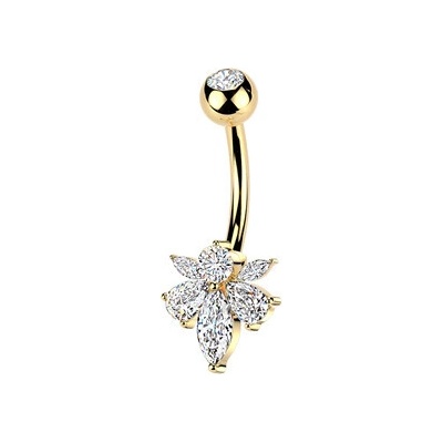 Šperky4U Zlacený piercing do pupíku včelka WP0116-GD
